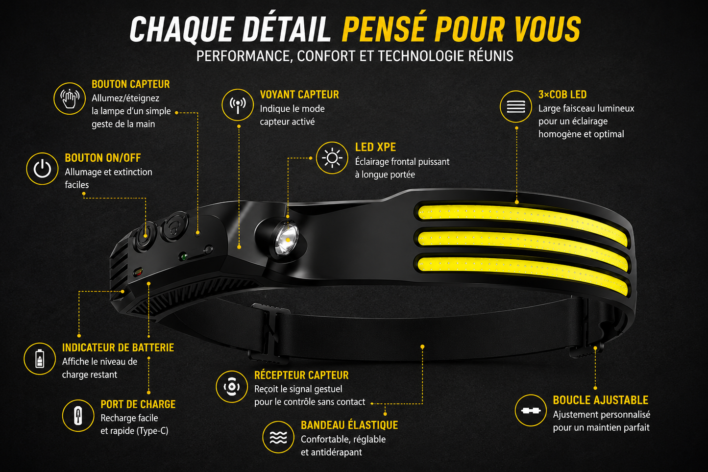 TrailBeam Pro - Lampe Frontale Trail & Running